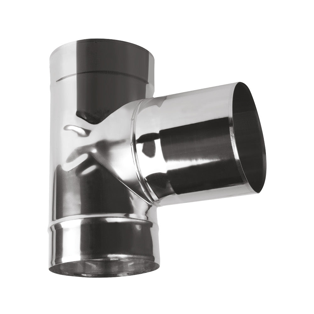 Edelstahl T-Anschluss / T-Stück 90° Einwandig Ø200 mm