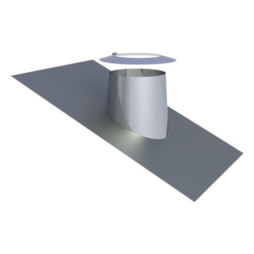 Edelstahl DW Dachdurchführung 16°- 25° mit Bleirand und Wetterkragen Ø180 mm - V2A - DW-ECO 2.0 Jeremias