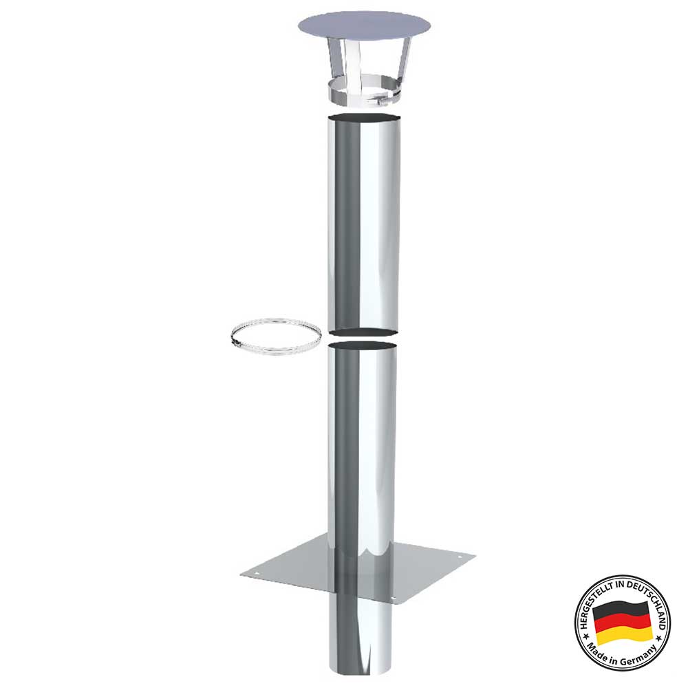 Kaminverlängerung Höhe 1 m - Schornsteinverlängerung Einwandig Ø180 mm - EW-FU Jeremias