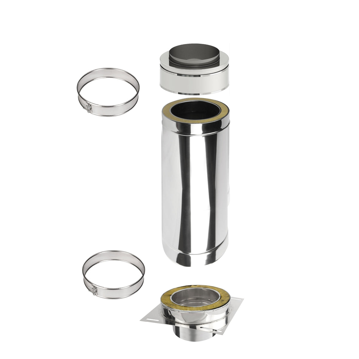 Kaminverlängerung Höhe 0,5 m - Schornsteinverlängerung Doppelwandig DW Ø130 mm - Jeremias DW-ECO 2.0