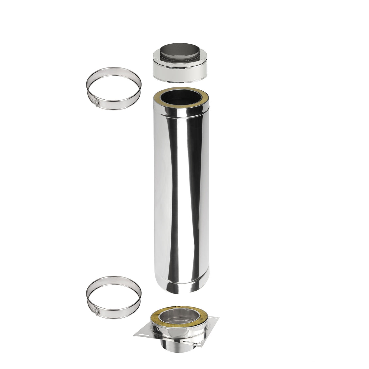 Kaminverlängerung Höhe 1 m - Schornsteinverlängerung Doppelwandig DW Ø200 mm - Jeremias DW-ECO 2.0