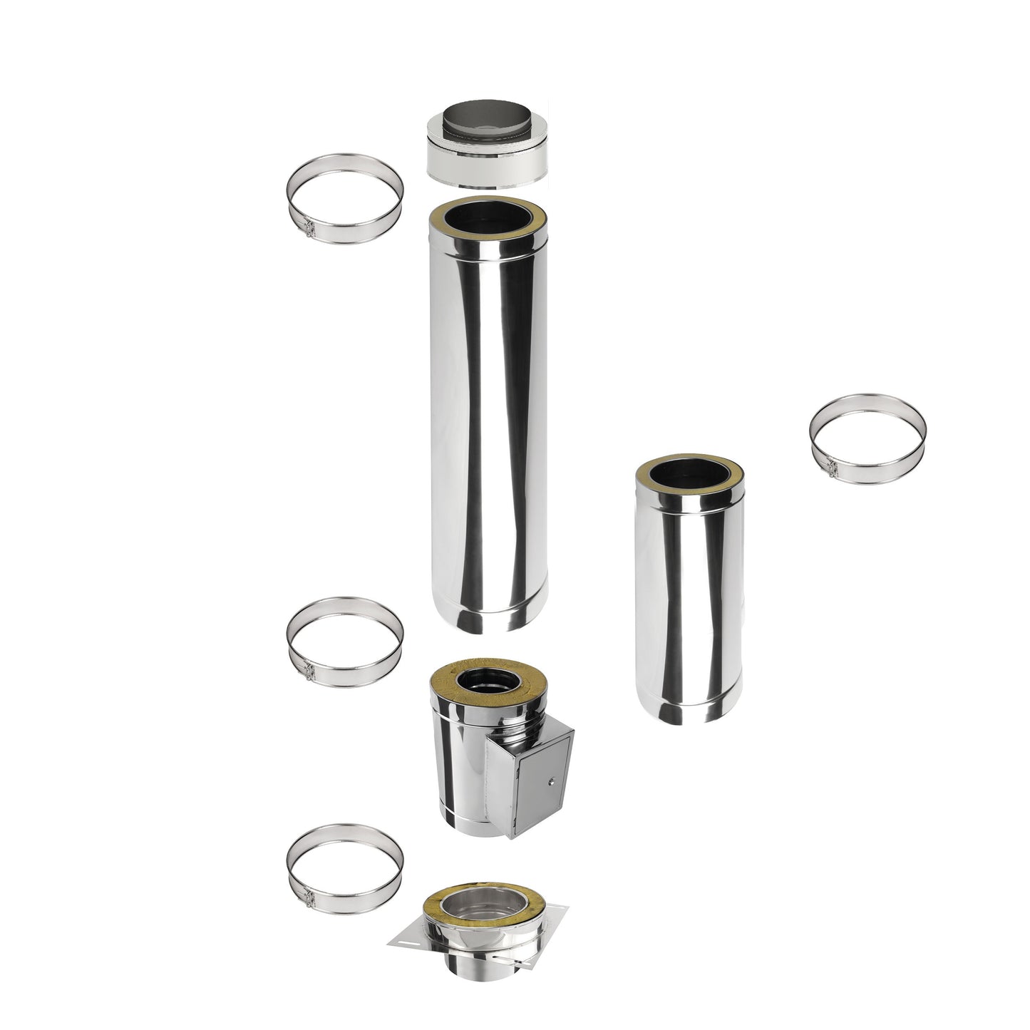 Kaminverlängerung Konfigurator Doppelwandig - Schornsteinverlängerung DW Ø130 mm, Ø150 mm, Ø160 mm, Ø180 mm, Ø200 mm - 25 Jahre Garantie