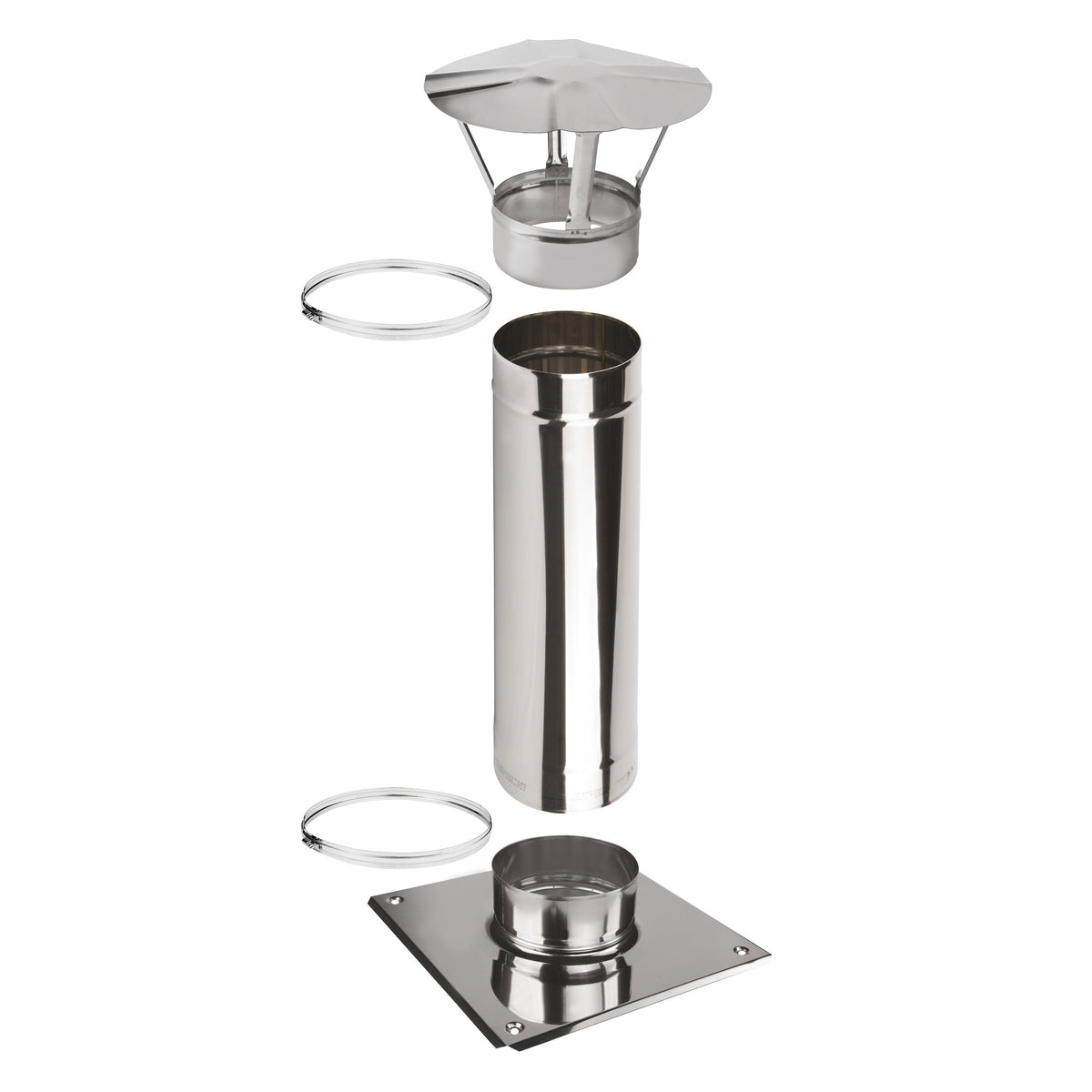 Kaminverlängerung Höhe 0,5 m - Schornsteinverlängerung Einwandig EW Ø150 mm - Premium 0,6 mm