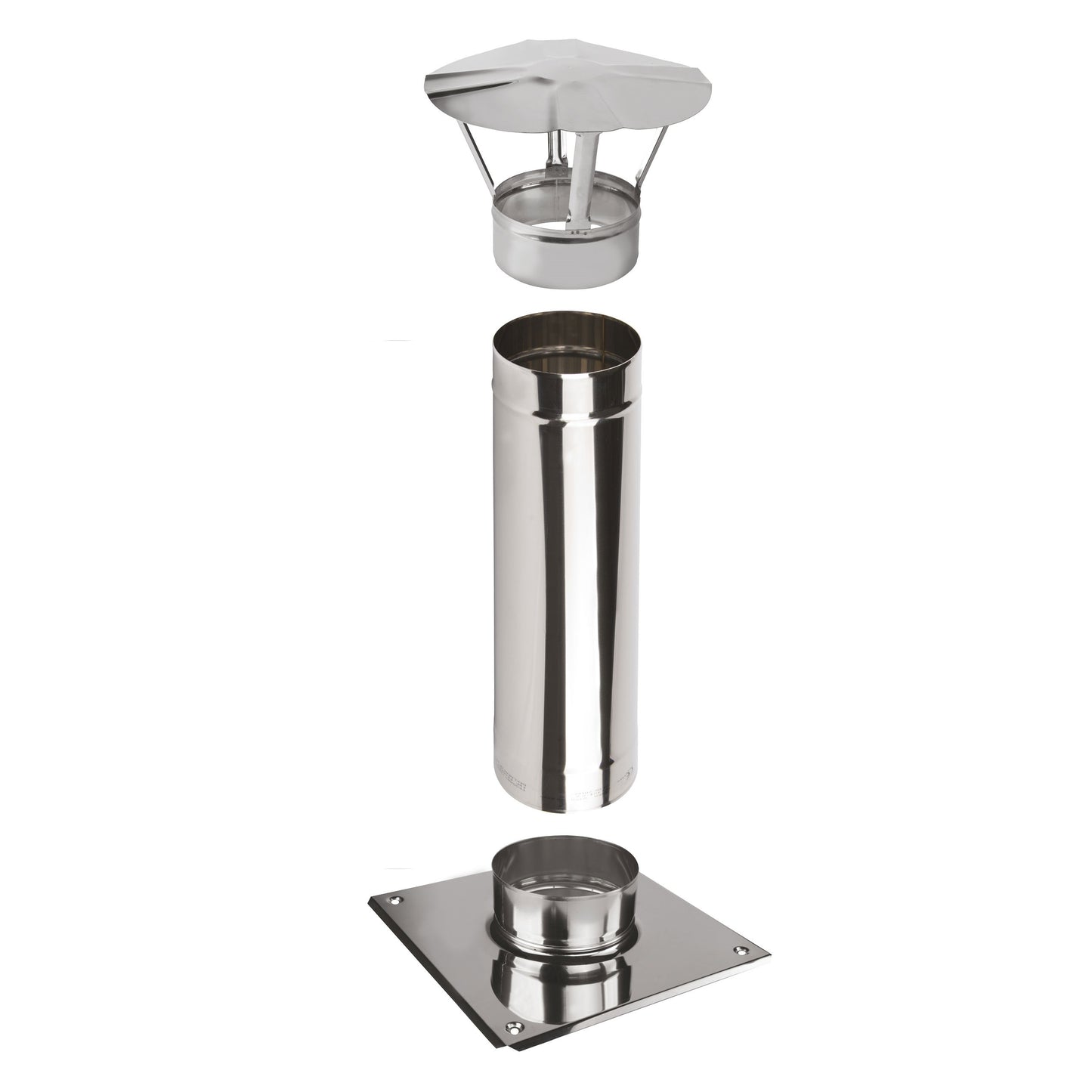 Kaminverlängerung Höhe 0,5 m - Schornsteinverlängerung Einwandig EW Ø130 mm - Premium 0,6 mm