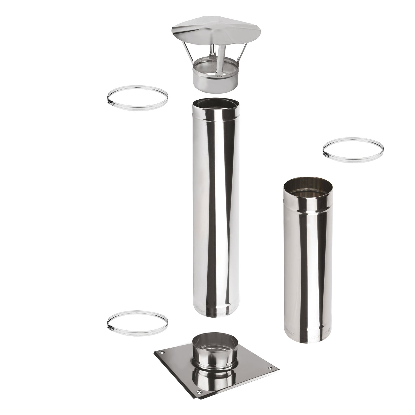 Kaminverlängerung Höhe 1,5 m - Schornsteinverlängerung Einwandig EW Ø130 mm - Premium 0,6 mm
