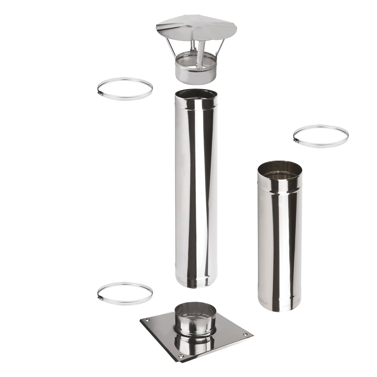 Kaminverlängerung Höhe 1,5 m - Schornsteinverlängerung Einwandig EW Ø120 mm - Premium 0,6 mm