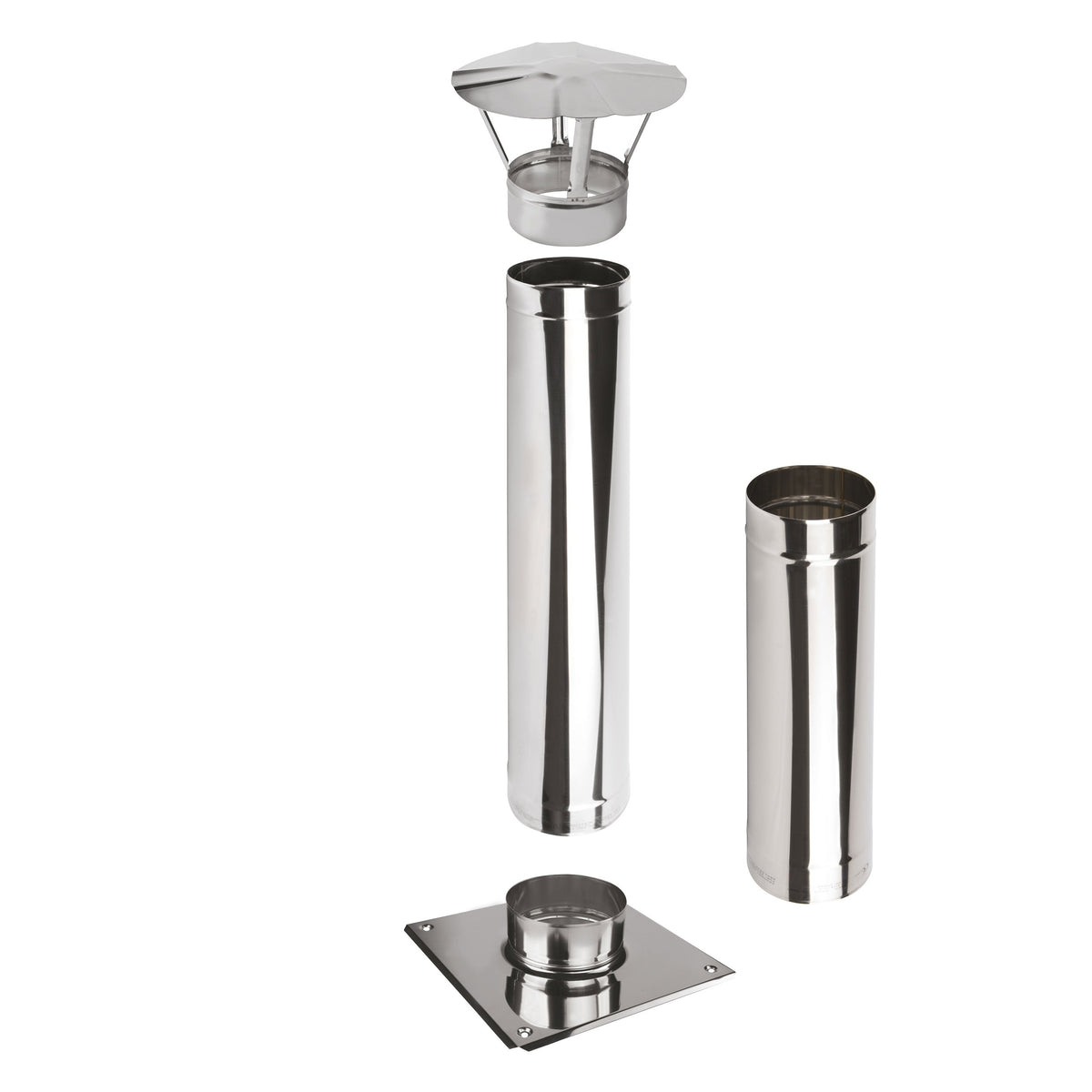 Kaminverlängerung Höhe 1,5 m - Schornsteinverlängerung Einwandig EW Ø160 mm - Premium 0,6 mm