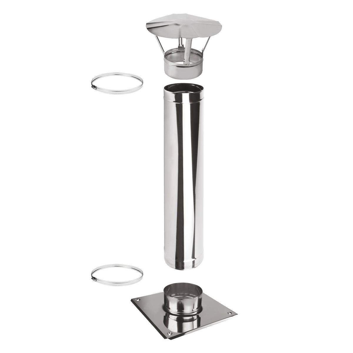 Kaminverlängerung Höhe 1 m - Schornsteinverlängerung Einwandig EW Ø200 mm - Premium 0,6 mm