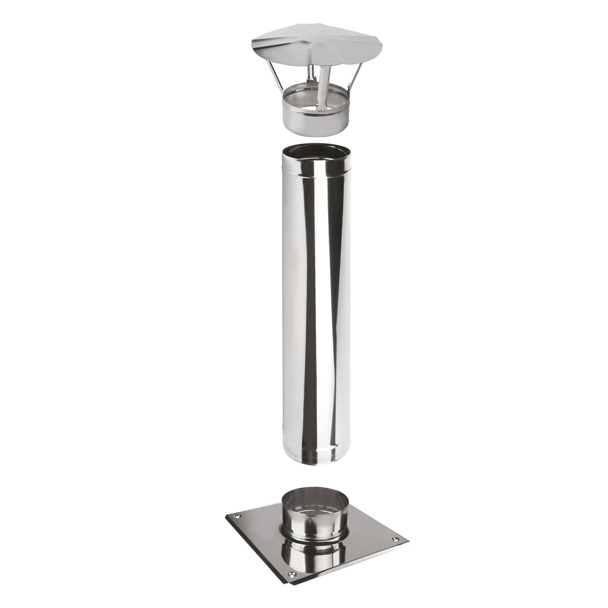 Kaminverlängerung Höhe 1 m - Schornsteinverlängerung Einwandig EW Ø160 mm - Premium 0,6 mm