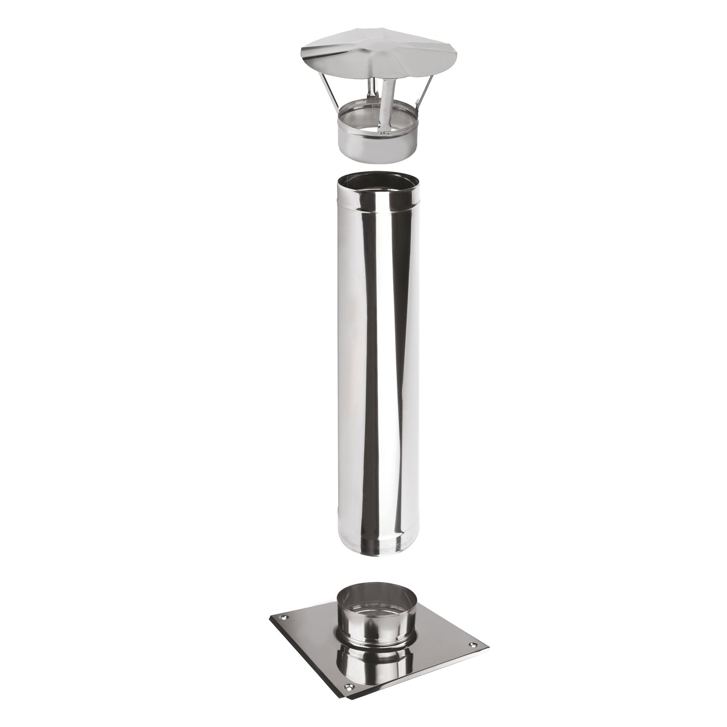 Kaminverlängerung Höhe 1 m - Schornsteinverlängerung Einwandig EW Ø130 mm - Premium 0,6 mm