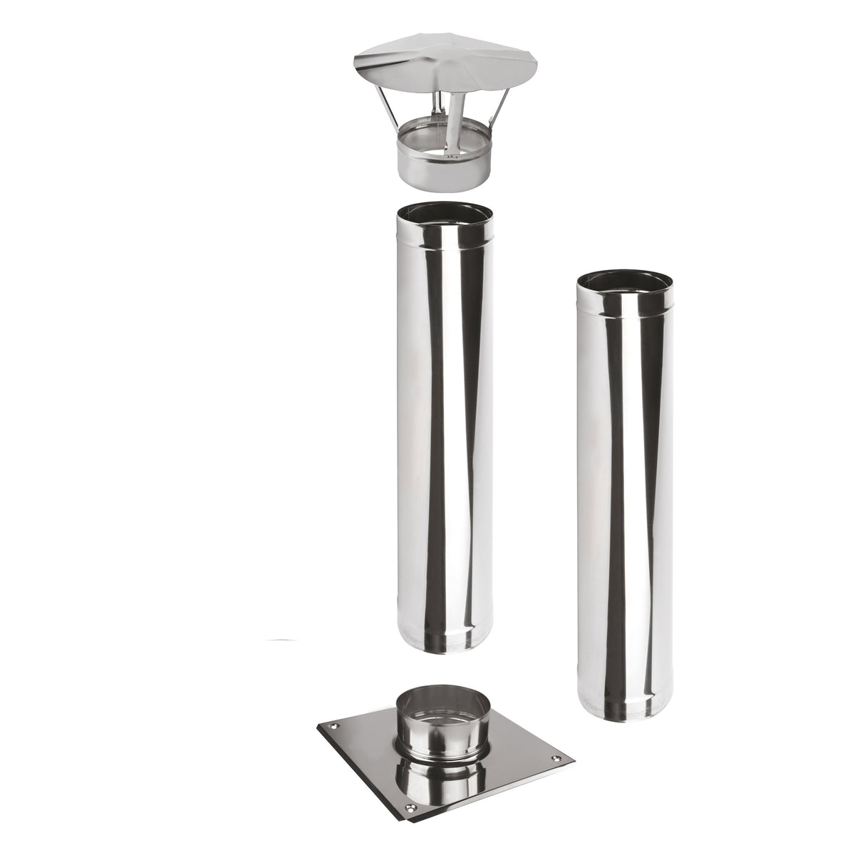 Kaminverlängerung Höhe 2 m - Schornsteinverlängerung Einwandig EW Ø160 mm - Premium 0,6 mm
