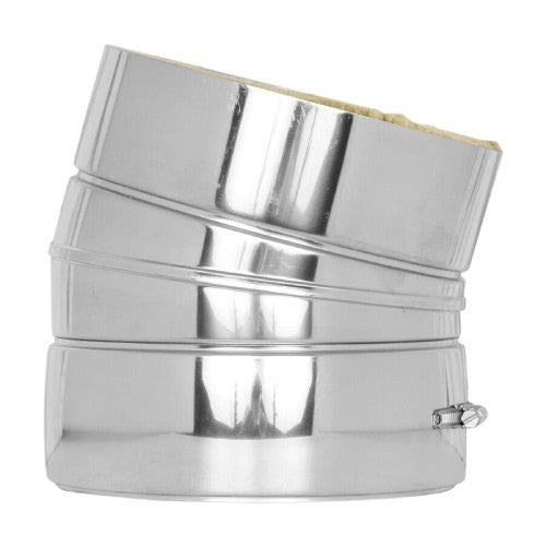 Edelstahlschornstein Bogen 15° starr Ø130 mm - V2A - DW-ECO 2.0 Jeremias