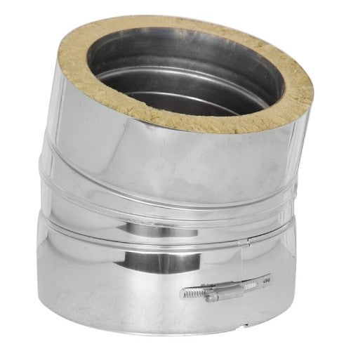 Edelstahlschornstein Bogen 15° starr Ø130 mm - V2A - DW-ECO 2.0 Jeremias