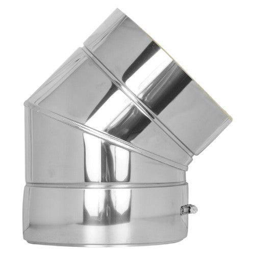 Edelstahlschornstein Bogen 45° starr Ø150 mm - V2A - DW-ECO 2.0 Jeremias