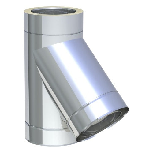 Edelstahlschornstein T-Stück 45° Ø180 mm - V2A - DW-ECO 2.0 Jeremias