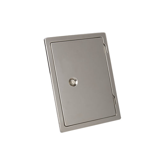 Edelstahl Kamintür - 140 x 210 mm - Rußschutztür mit Vierkantverschluss