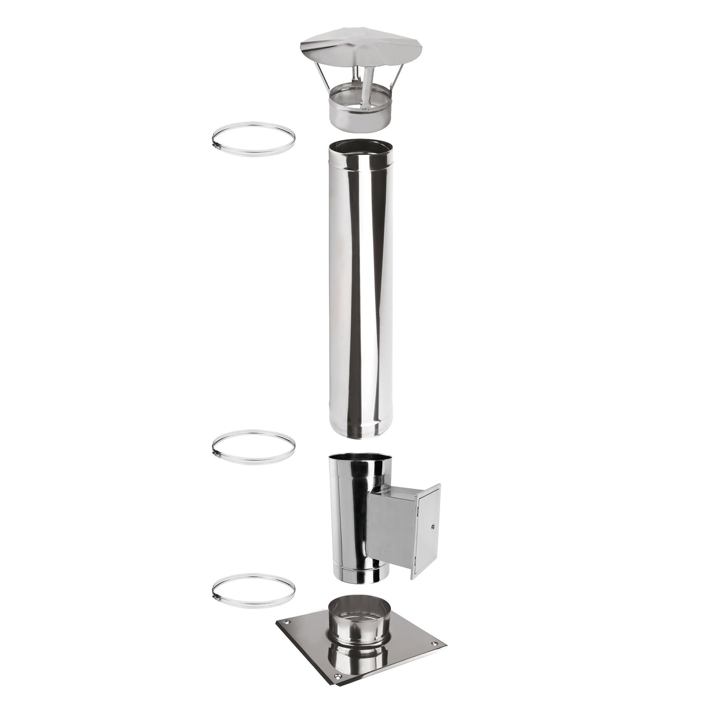 Kaminverlängerung - 1,5 m - Schornsteinerhöhung Einwandig EW Ø130 mm - Premium 0,6 mm