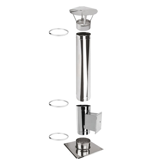 Kaminverlängerung - 1,5 m - Schornsteinerhöhung Einwandig EW Ø130 mm - Premium 0,6 mm