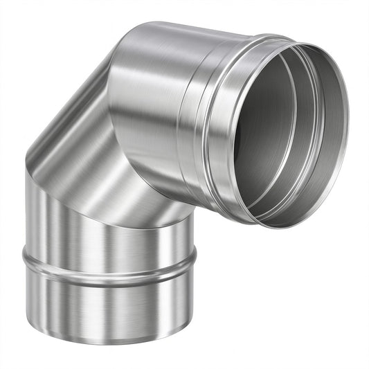 Edelstahl Bogen 90° starr Ø130 mm - 0,6 mm - V4A, V2A - Abgasrohr Sanierung EW-FU Jeremias