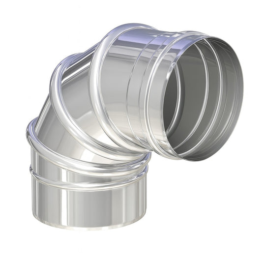 Edelstahl Bogen drehbar 0-90° - Ø130 mm - 0,6 mm - V4A, V2A - Abgasrohr Sanierung EW-FU Jeremias